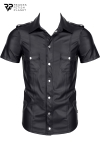 Chemise manches courtes wetlook noire Luca - Regnes Chemise manches courtes wetlook noire Luca - Regnes