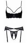 Ensemble lingerie ouverte noir - Cotelli Lingerie Ensemble lingerie ouverte noir - Cotelli Lingerie