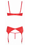 Ensemble lingerie 3 pièces ouvert rouge - Cottelli Lingerie Ensemble lingerie 3 pièces ouvert rouge - Cottelli Lingerie