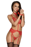 Ensemble 5 pi�ces Bondage Red Lace Kiss 243 - Kissable