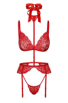 Ensemble 5 pi�ces Bondage Red Lace Kiss 243 - Kissable